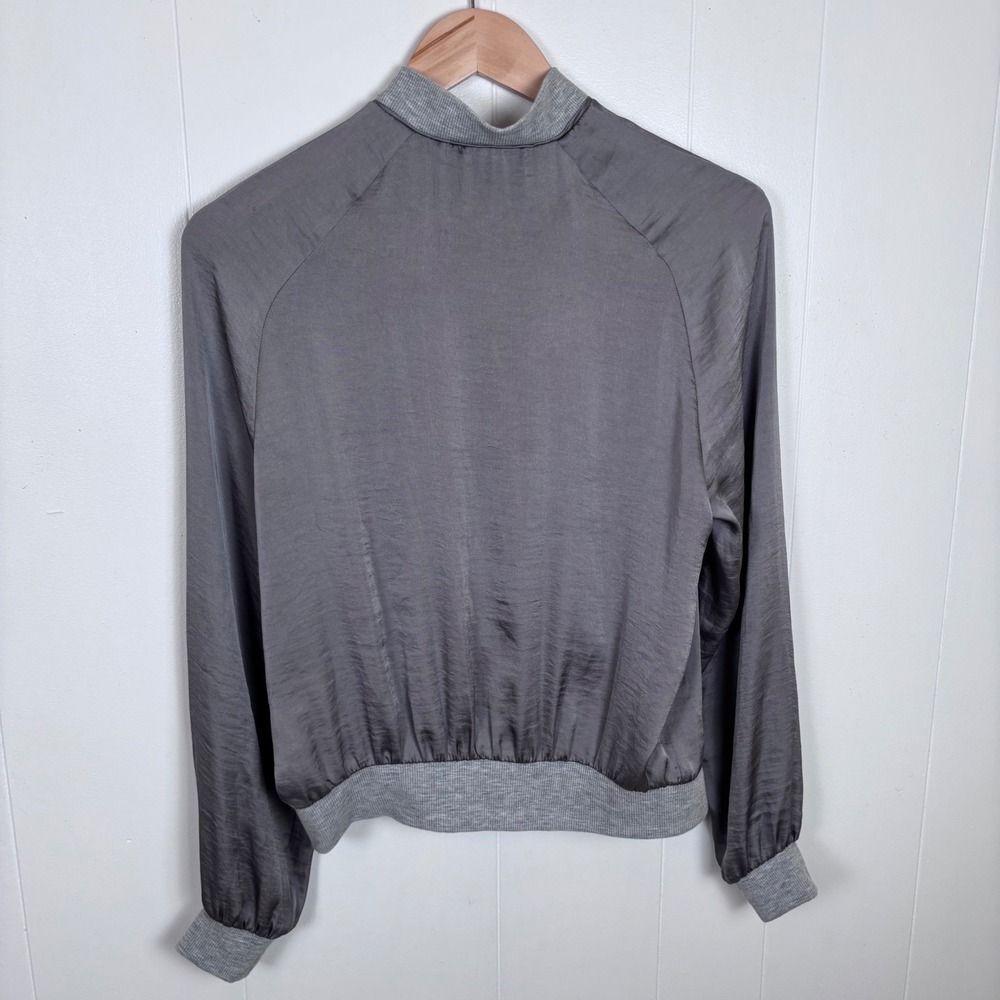 Vero Moda Bomber Jacket Lightweight Casual Zip Up Gray Small - Picture 7 of 9